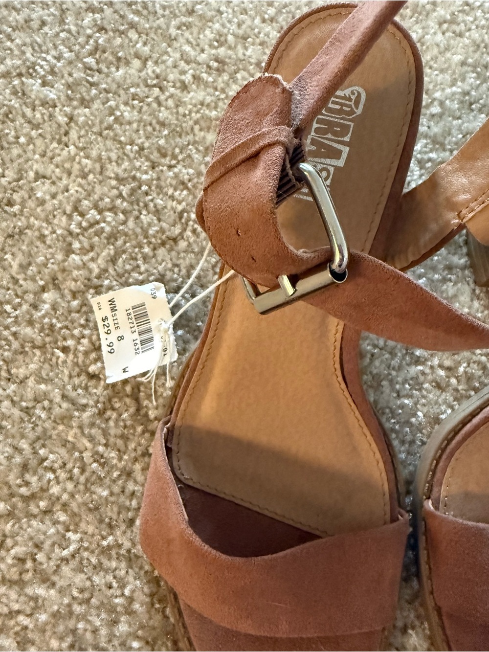 NEW brash tan sandal chunky heels - Picture 2 of 3